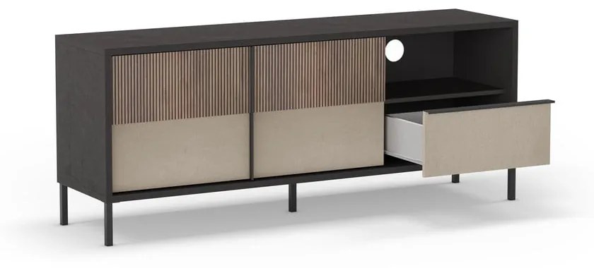 Antracytowo-jasnobrązowa szafka pod TV 156x57 cm Amalia – Marckeric