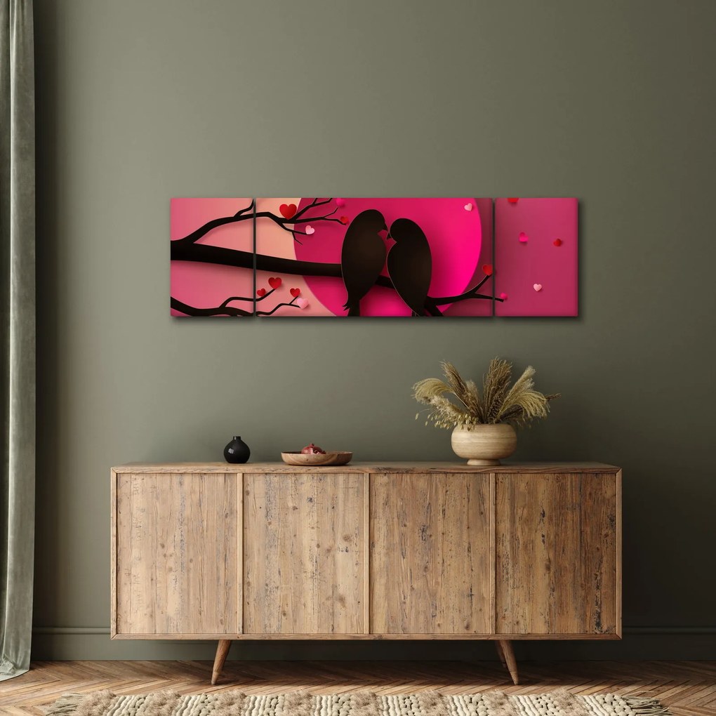 Obraz - Zakochane ptaki (170x50 cm)