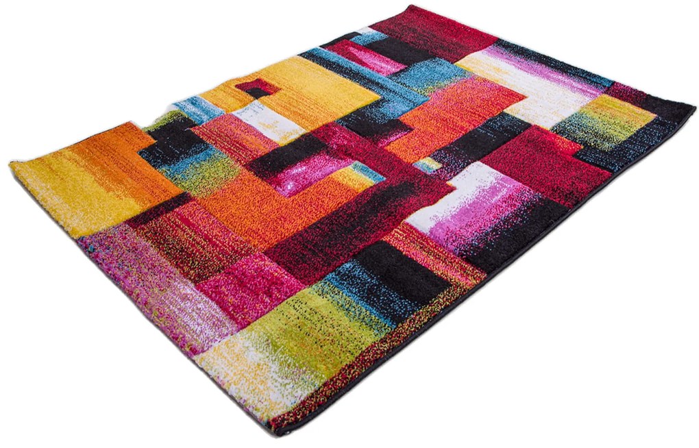 Dywan nowoczesny 3D Folk Geometria wielokolorowy 80 cm x 150 cm
