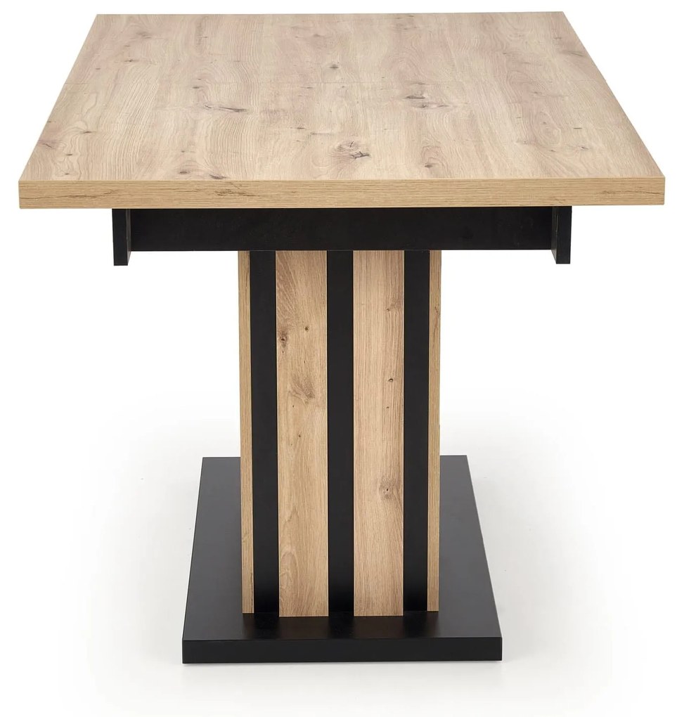 LAMELLO stół rozkładany 130-180/80 cm dąb artisan/czarny, na jednej nodze