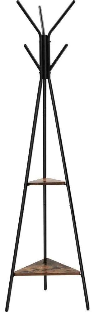 Wieszak stojący LINEA czarny/brązowy