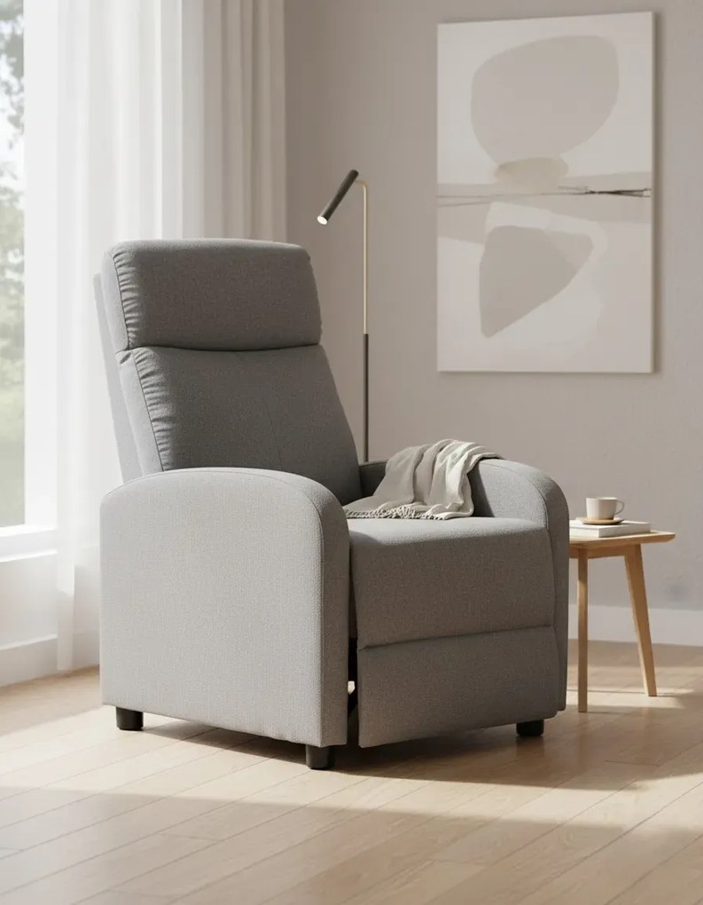 Szary rozkładany fotel do salonu R2-G42