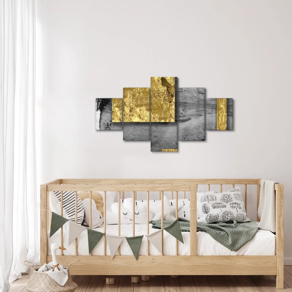 Obraz - Złote kwadraty N⁰2 (125x70 cm)
