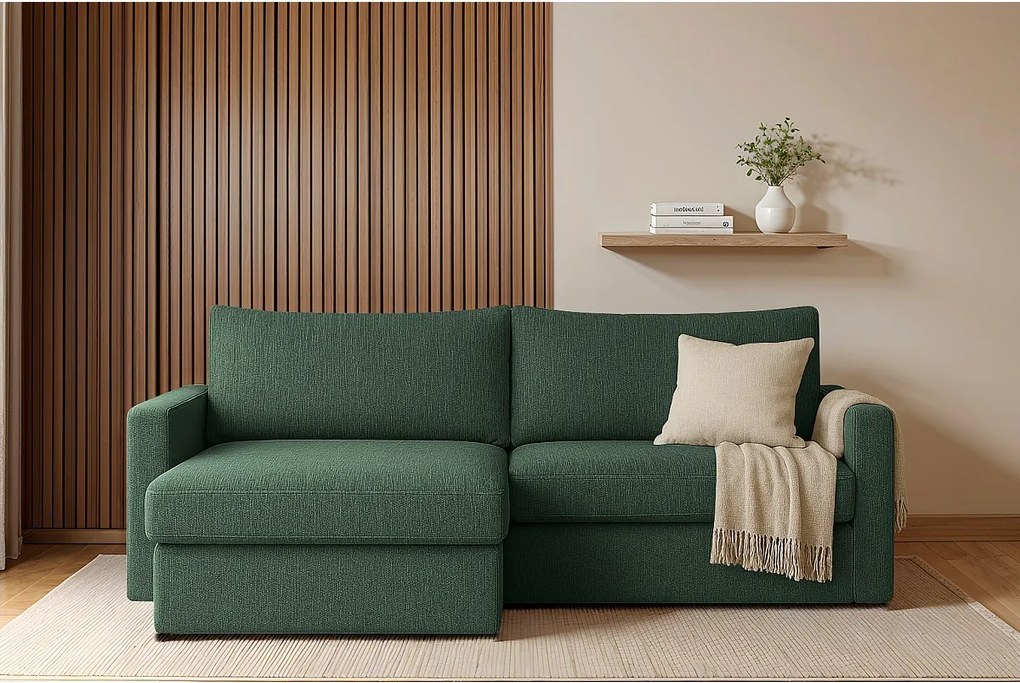 Uniwersalny narożnik Faro Mini z funkcją spania, do salonu, Faro, zielony