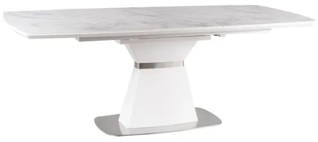 Stół rozkładany SATURN II CERAMIC 160(210)x90 biały marmur/biały mat SIGNAL