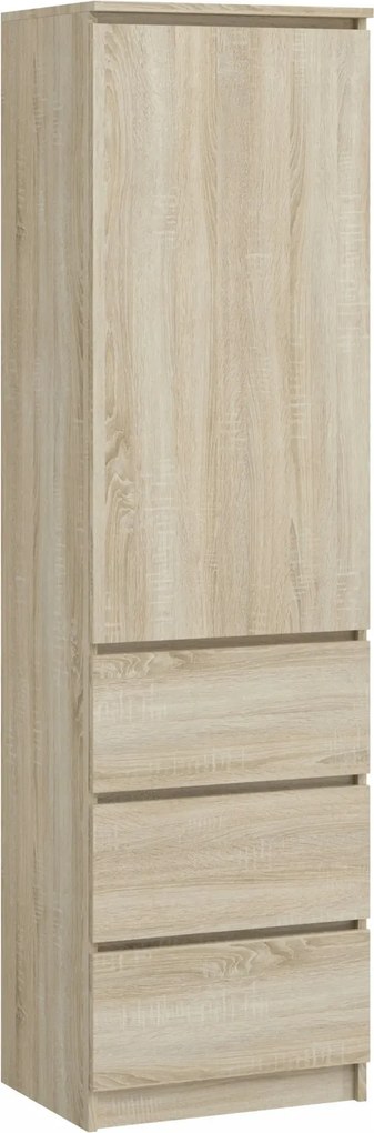 Szafa jednodrzwiowa z szufladami i półkami dąb sonoma K2-G23