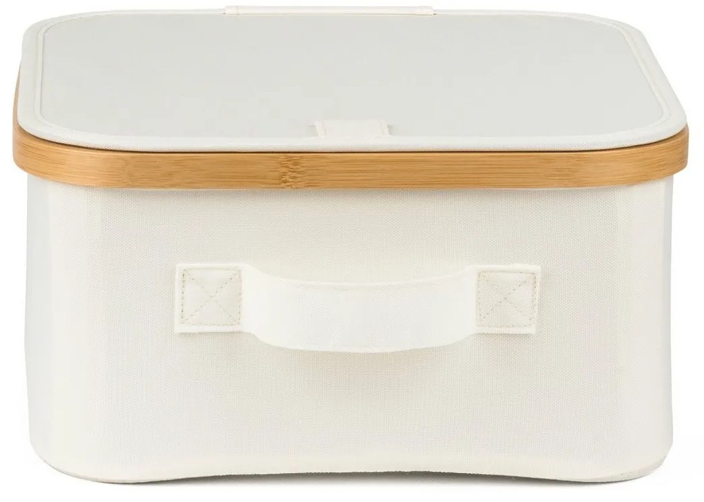 Pojemnik do przechowywania G21 30 x 30 x 15 cm, bambusowy z pokrywką, beżowy