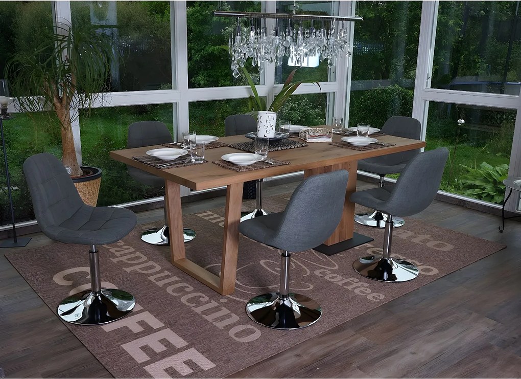 Krzesło do jadalni MCW-A60 (zestaw 6 sztuk),  tekstylny jasnoszary