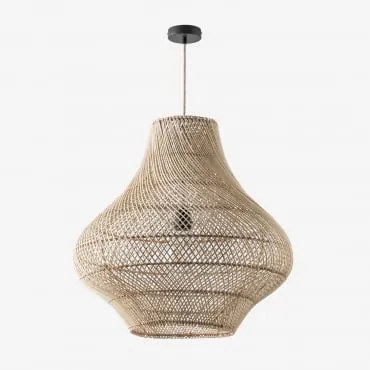 Lampa Sufitowa Wisząca Na Zewnątrz Magali Miel - Czarna & Ø65 Cm - ↑60 Cm Magali - Sklum