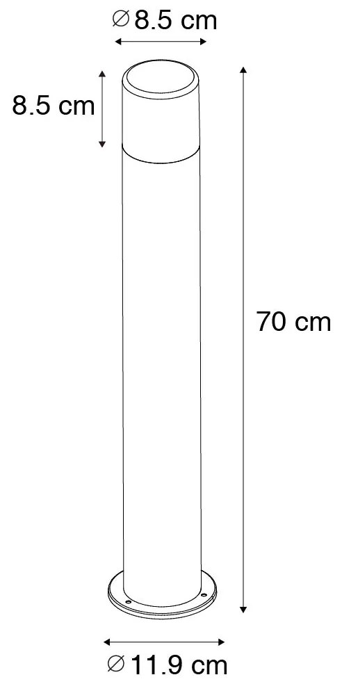 Zewnetrzna Stojąca lampa zewnętrzna czarna z opalowym kloszem 70 cm - Odense Nowoczesny Oswietlenie zewnetrzne