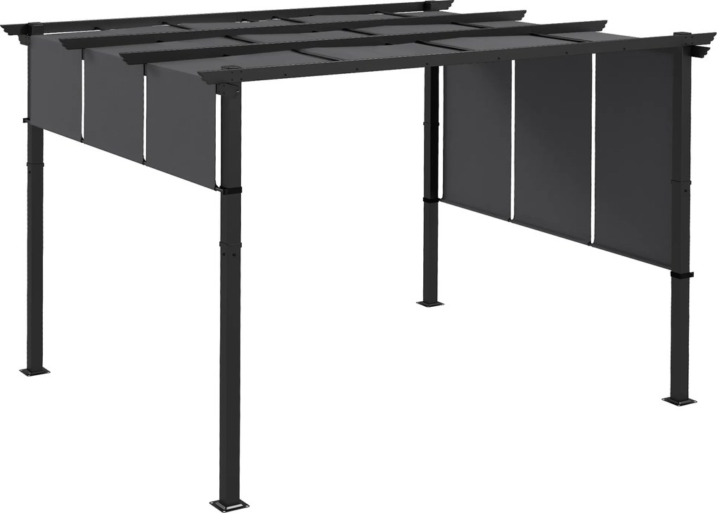 Outsunny Markiza na pergolę, odporna na warunki pogodowe, zestaw montażowy w komplecie, 3 x 3,5 m, Ciemnoszary