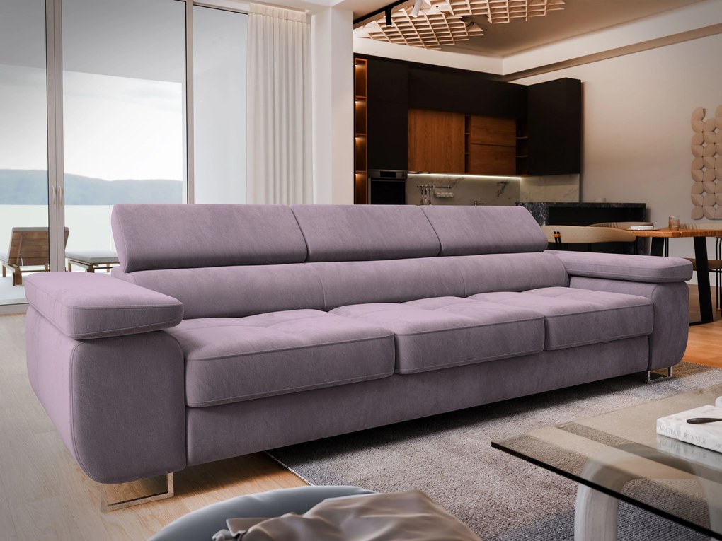 Masseno Sofa MOSINE z funkcją spania, Rozkładana sofa - Wrzosowy, MONOLITH 62