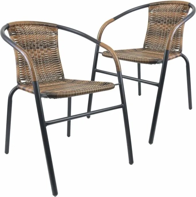 Zestaw krzeseł ogrodowych bistro,brązowe, 2 szt