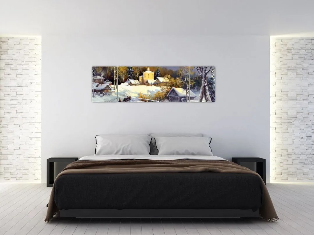 Obraz - Zimowe miasteczko (170x50 cm)