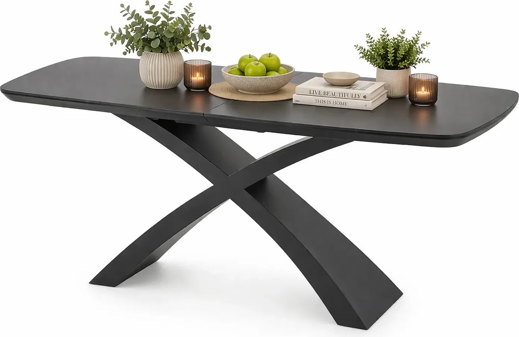 Nowoczesny rozkładany stół popiel + czarny NyxE7-G37