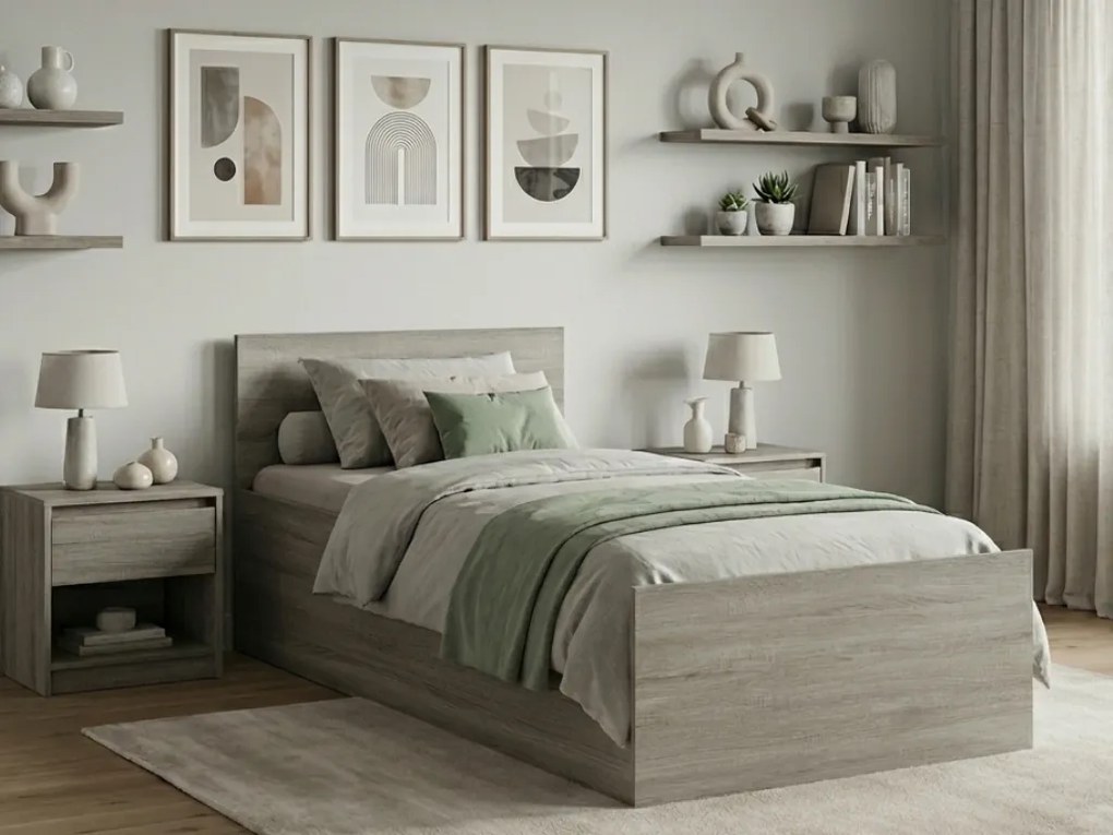 Łóżko SOFIA 90 x 200 cm, dąb truflowy Stelaż: Bez stelaża, Materac: Bez materaca