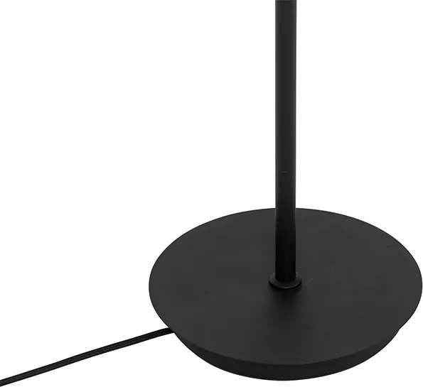 Nowoczesna lampa stojąca czarna 5-świateł z przydymionym szkłem - Athens