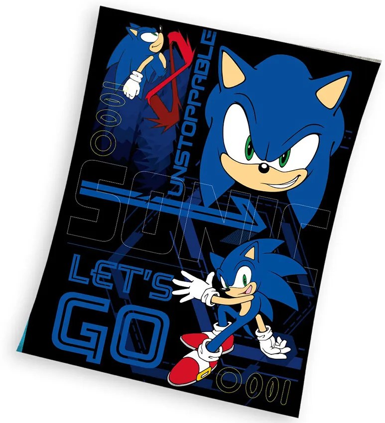 Carbotex Koc dziecięcy Niepowstrzymany Jeż Sonic, 130 x 170 cm