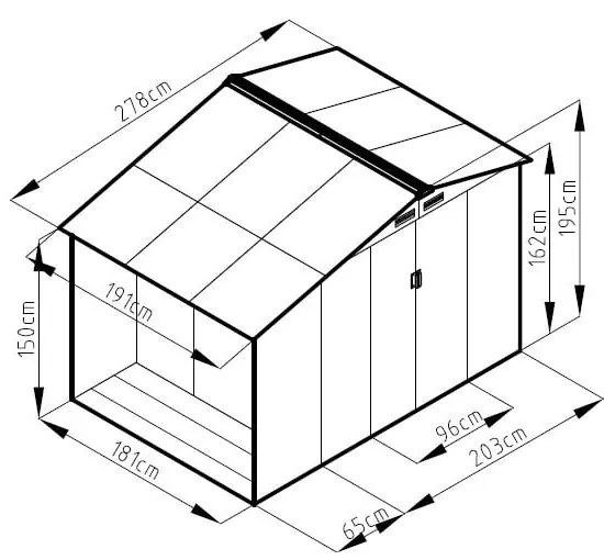 Domek ogrodowy Luke A-2 – Rojaplast