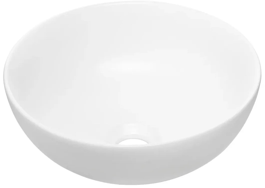 Biała okrągła ceramiczna umywalka łazienkowa - Palenisko