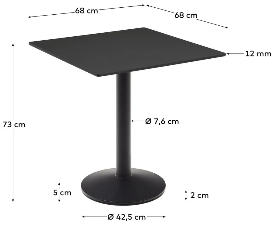 Metalowy stół ogrodowy 68x68 cm Esilda – Kave Home