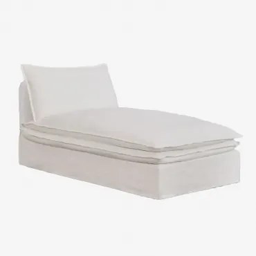 Moduł Leżanki Do Sofy Modułowej Z Lnu I Bawełny Grace Tkaniny Distressed White - Sklum