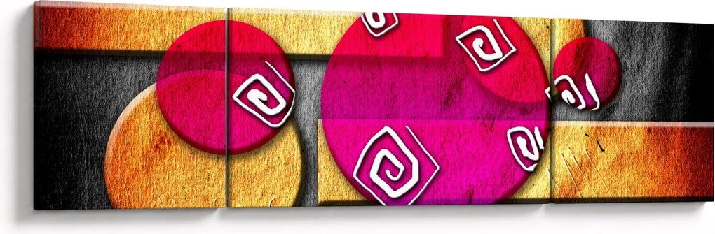 Abstrakcyjny obraz z historycznymi symbolami (170x50 cm)