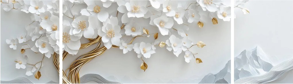 Obraz – Eleganckie drzewo życia 3D (170x50 cm)