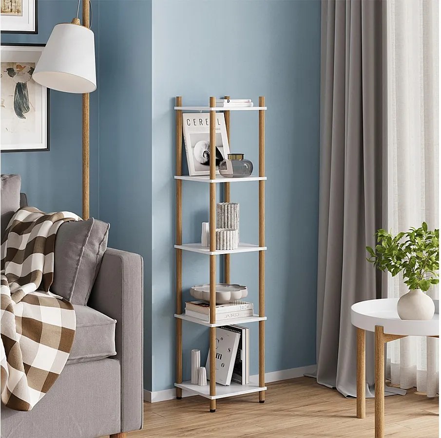 Półka narożna biały/sosna 30x30x133 bivio