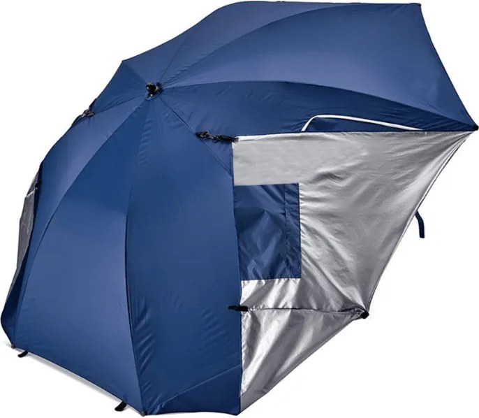 Parasol plażowy SOLARO z filtrem UV 210x200 cm, niebieski