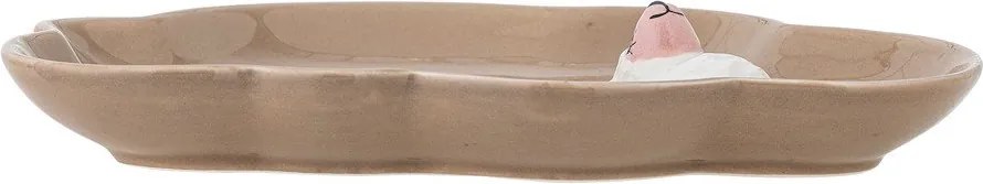 Brązowy kamionkowy talerz dla dzieci 14x20 cm Dolly – Bloomingville Mini