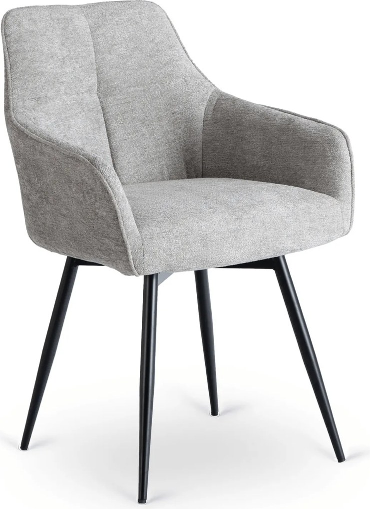 Krzesło Tapicerowane do Salonu PALMA Szare Nowoczesne