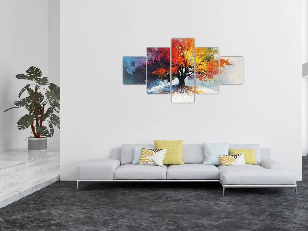 Obraz - Kolorowe drzewo (125x70 cm)