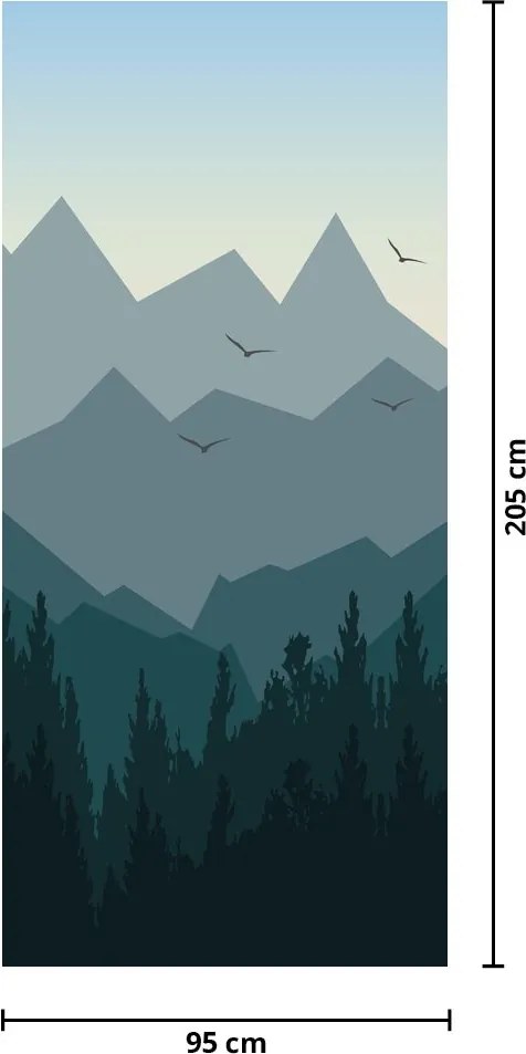 Fototapeta na drzwi - Góry w ujęciu graficznym (95x205cm)