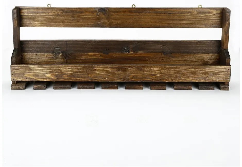Ręcznie robiony stojak na wino z wieszakiem na kieliszki z litego drewna Catalin Faina, 90x30x12 cm