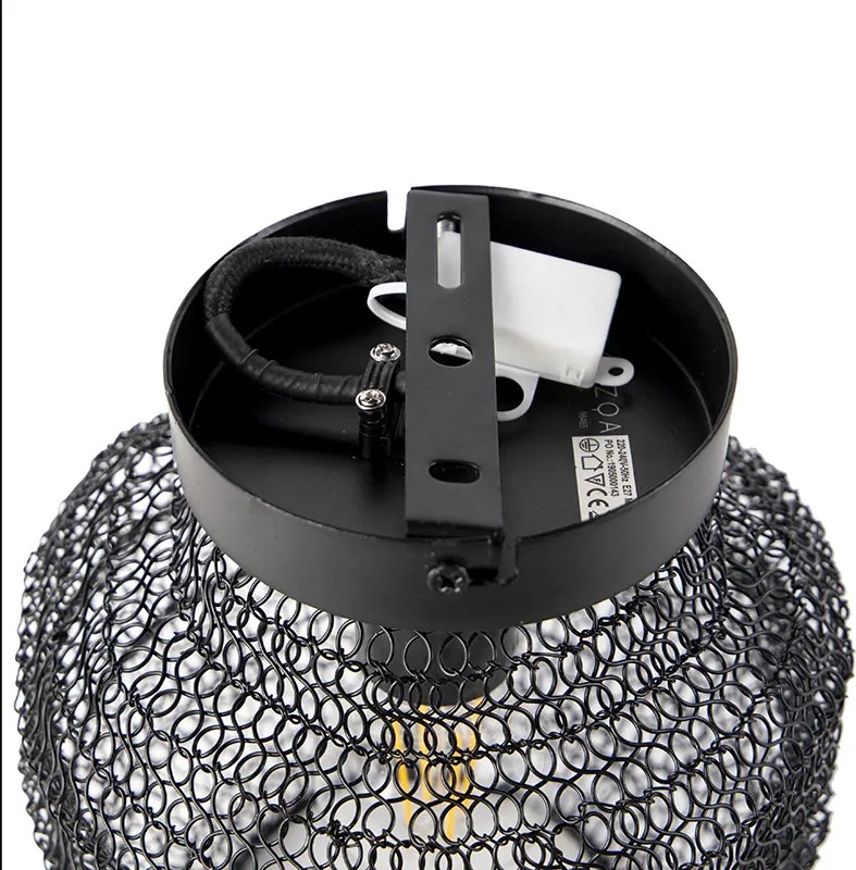 Orientalna lampa sufitowa czarna - Nidum Bene