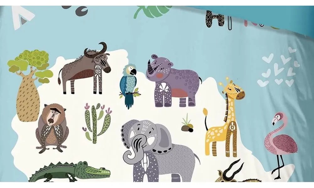 Niebieska pościel dziecięca jednoosobowa 140x220 cm Wild Life – Good Morning