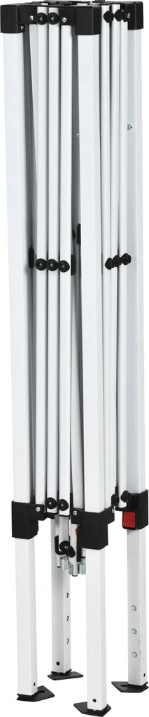 Outsunny Pawilon Składany 2,4x2,4m Biały z Boczną Ścianą | Aosom PL