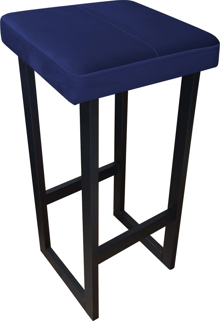 Hoker ALEX krzesło barowe tkanina Welur podstawa metalowa : Kolor Stelaża - Czarny , Kolor tkaniny - VELVET - MG16, Wysokość - 75 cm