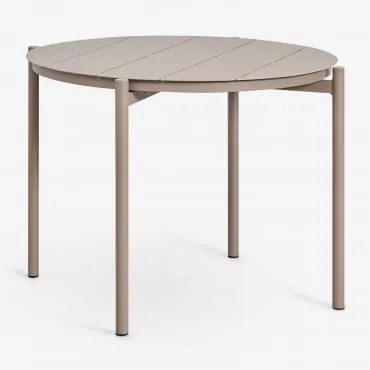 Okrągły Stół Ogrodowy Ø110 Cm Z Aluminium Elton Moka Brown - Sklum