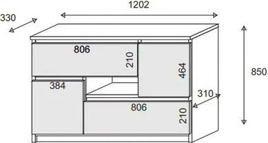 Komoda FIORENZA 120 cm do Salonu Sypialni Biały