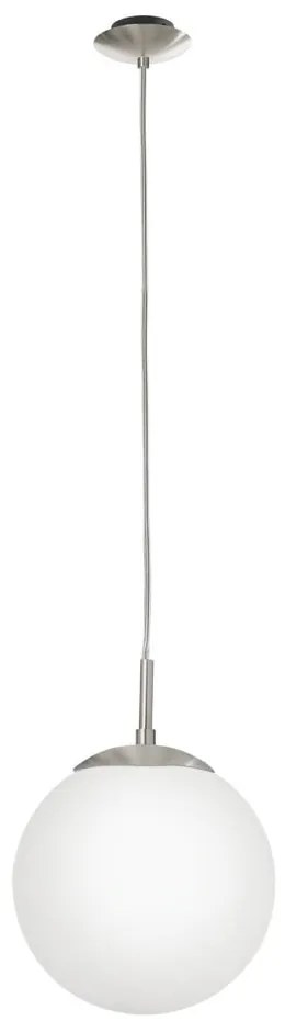 Lampa wisząca w biało-srebrnym kolorze ze szklanym kloszem ø 20 cm RONDO – EGLO