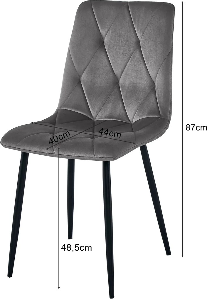 Beżowe pikowane krzesło tapicerowane na metalowych nogach K4-L23