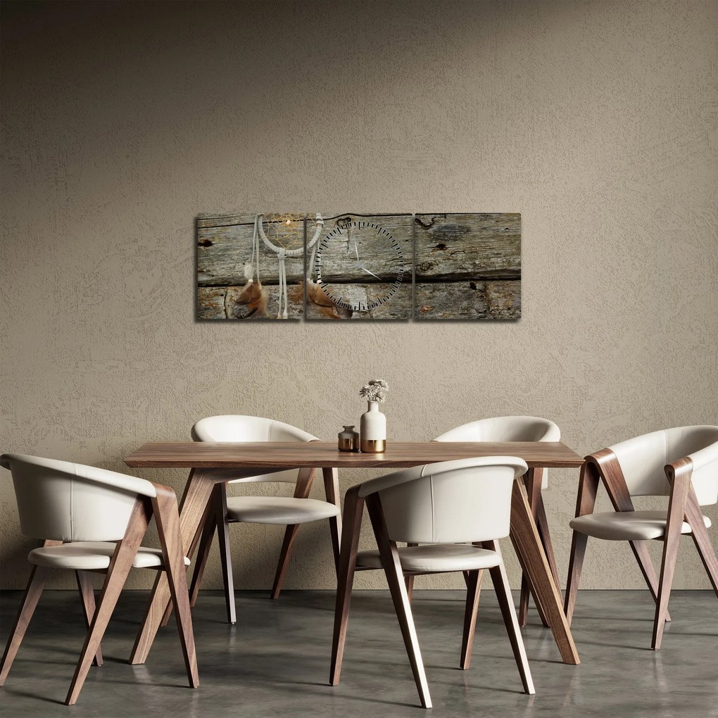 Obraz - Łapacz snów (z zegarem) (90x30 cm)