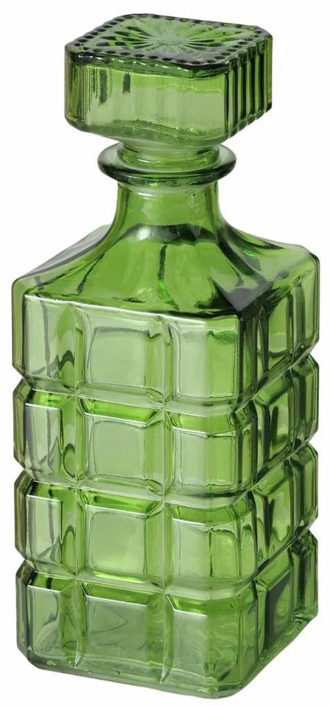 Zielona karafka ozdobna WHISKEY, 896 ml