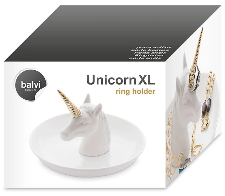 Porcelanowy stojak na biżuterię Unicorn – Balvi