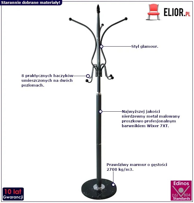 Szary stojący wieszak N7-P02