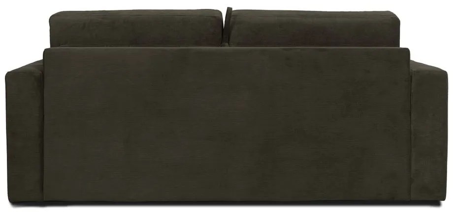 Ciemnobrązowa sztruksowa sofa rozkładana Scandic Elbeko