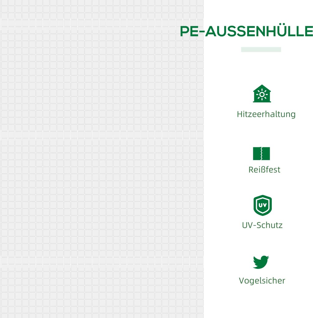 Outsunny Szklarnia Foliowa z Okienkiem PE Cieplarnia na Pomidory 119x60x60cm Biała | Aosom PL