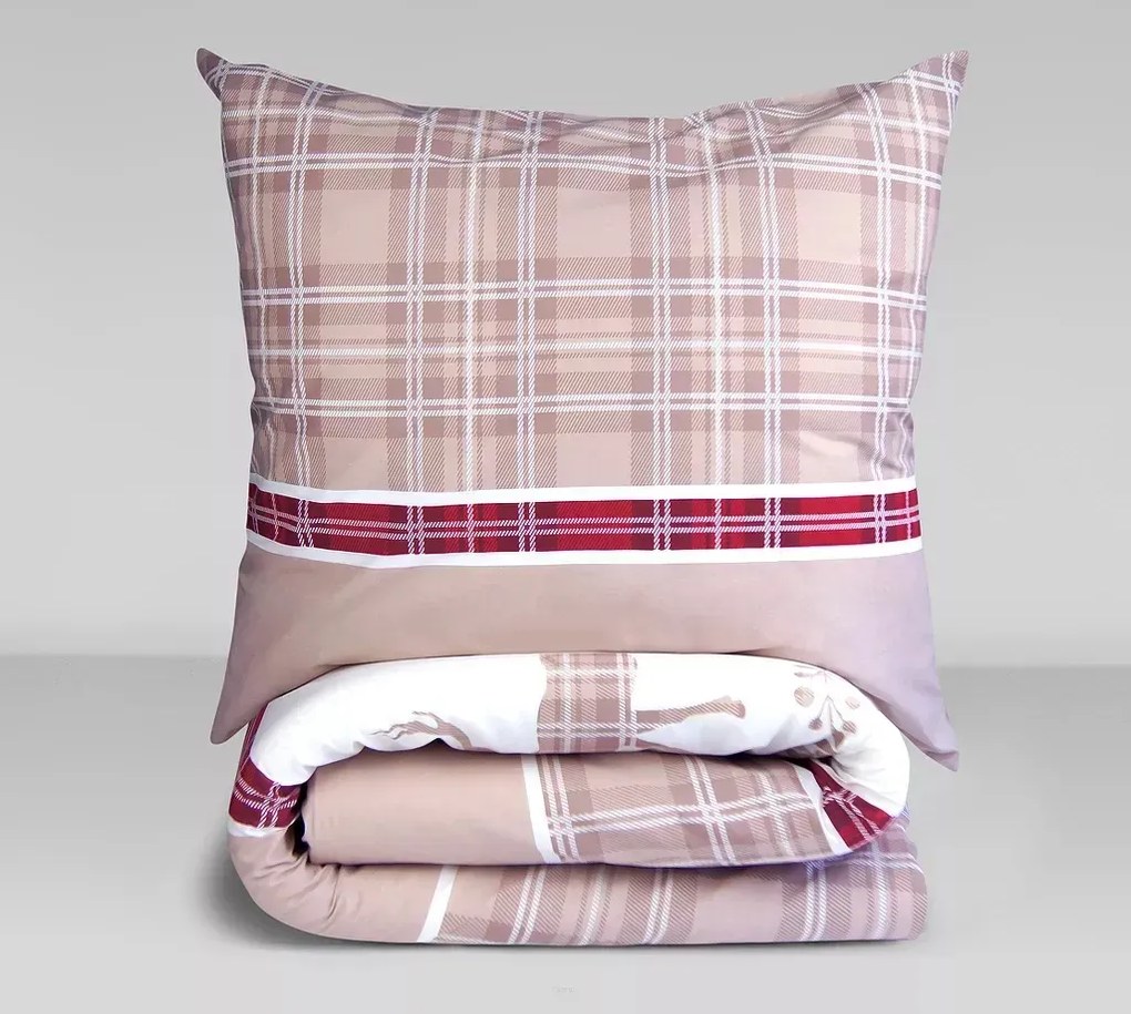 Pościel bawełniana Premium Bielbaw 140x200 Last Xmas beżowa GRENO